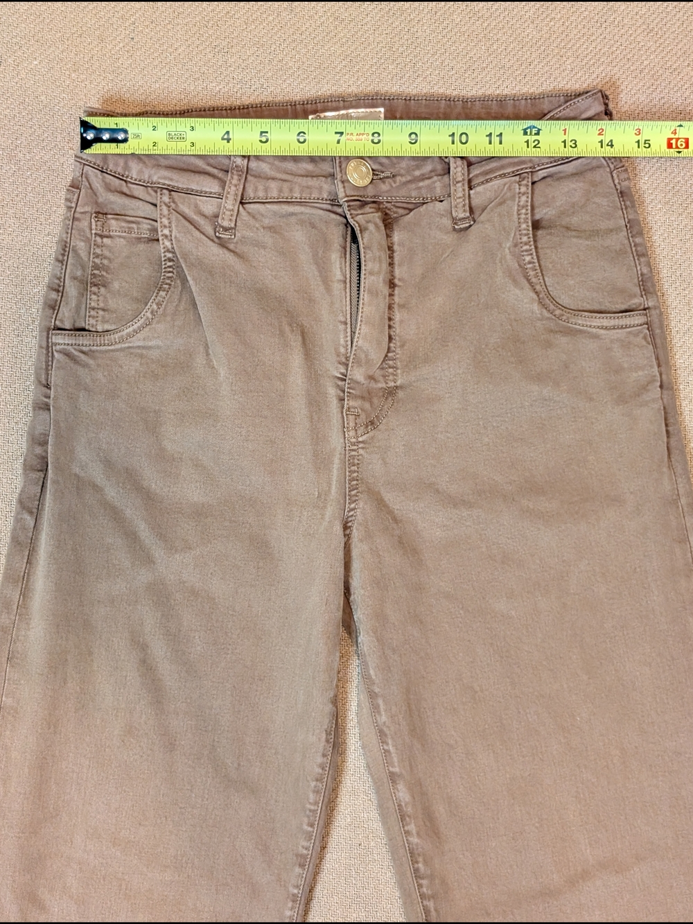 Kut From the Kloth Campbell High Rise Straight Leg Jeans Pants Taupe Camel Brown - Picture 4 of 13